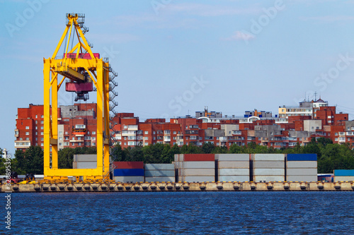 Empty sea cargo port. Cargo...