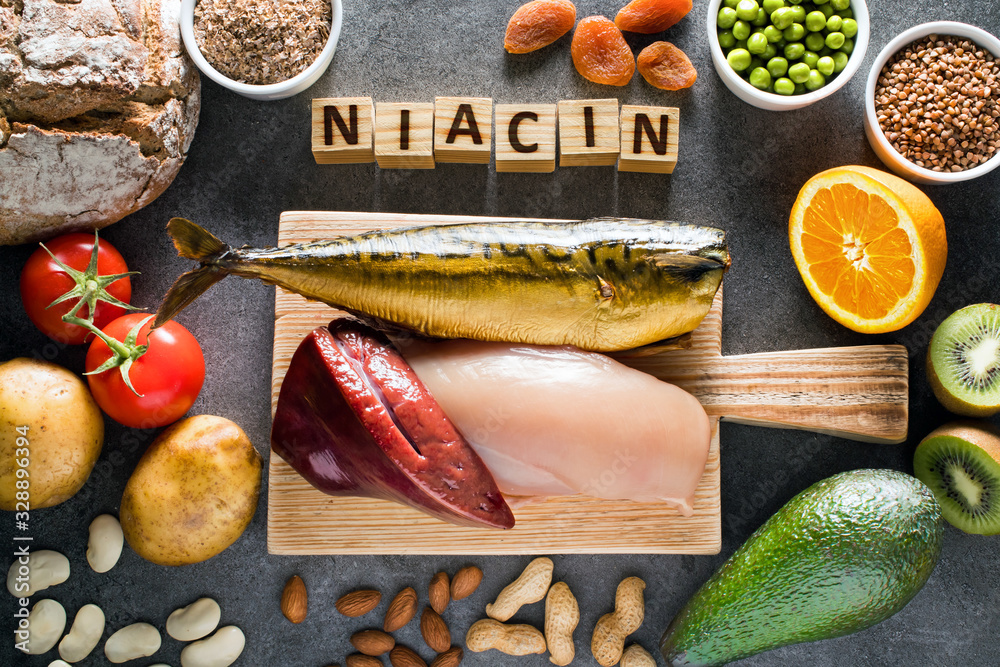 Foods high in Niacin (Vitamin B3) Stock Photo Adobe Stock