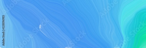 beautiful vibrant colored banner with corn flower blue, turquoise and light sky blue color. curvy background illustration