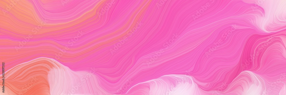 vibrant colored banner with waves. elegant curvy swirl waves background design with hot pink, pastel pink and light coral color - obrazy, fototapety, plakaty 