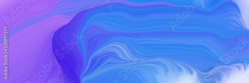 dynamic vibrant colored banner. contemporary waves illustration with royal blue, medium purple and lavender blue color