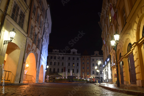 Downtown of Prague at night  near Old Town Square   Czech Republic