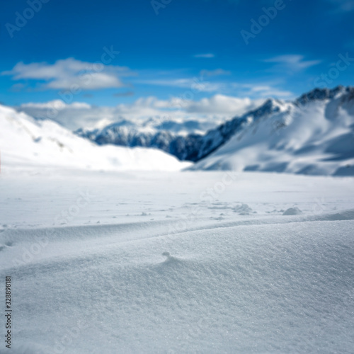 Winter background of snow and copy space for your decoration.