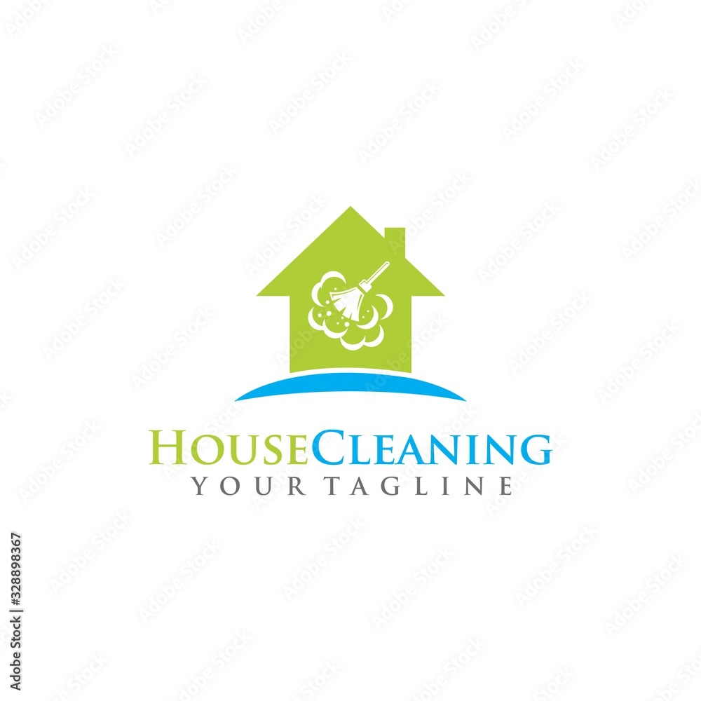 House Cleaning Logo Vector and  clean house