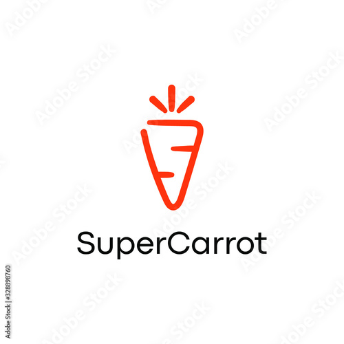 super carrot vegan logo vector illustration