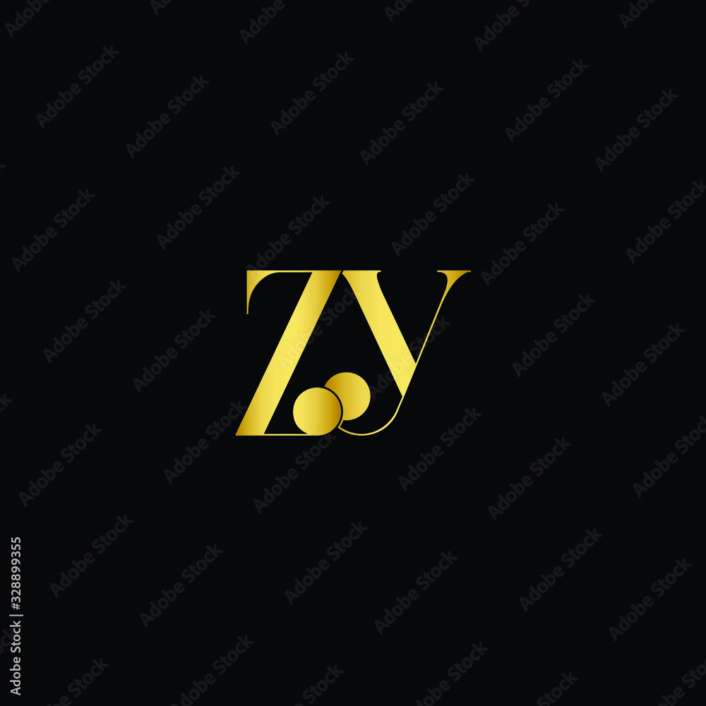Creative Innovative Initial ZY logo and YZ logo. Letter Minimal luxury ...