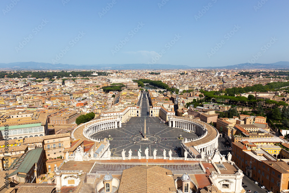 Panorama from St. Peter's Basilica, Rome, Italy