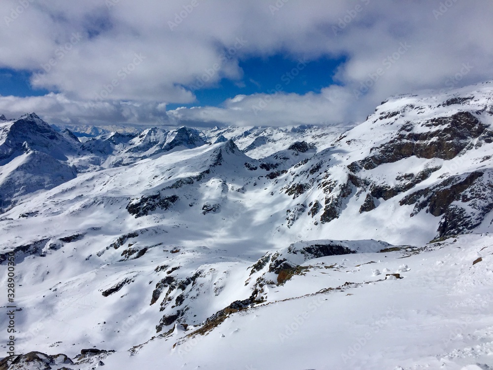 mountains in winter, Gressoney, Aosta valley, Italy mountains in winter, Gressoney, Aosta valley, Italy