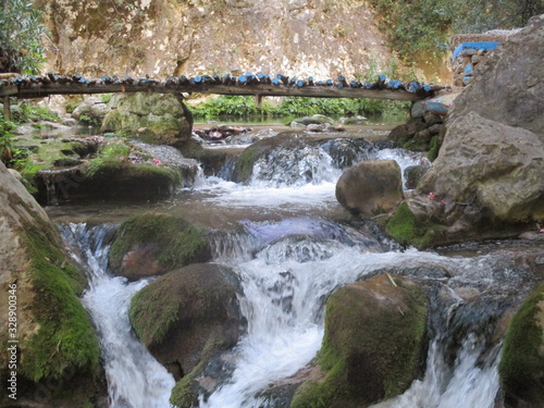 water flowing over rocks