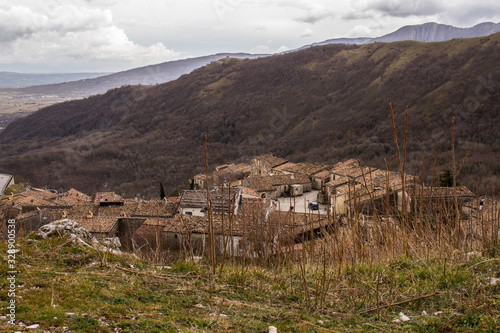 View of Civita Superiore from the Norman Castle.The town of Civita Superiore in Bojano, built in the 11th century by the Normans. photo