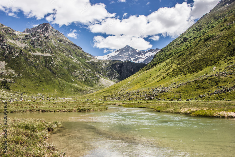Alpine meadows and rocks in the Caucasus mountains in Russia Alpine meadows and rocks in the Caucasus mountains in Russia