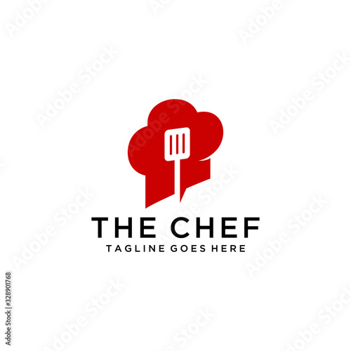 Creative modern chef hat logo style design template illustration