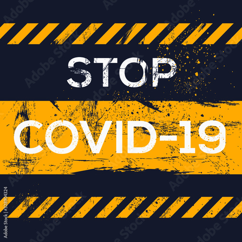 Creative (Stop covid-19) Word ,Vector illustration.
