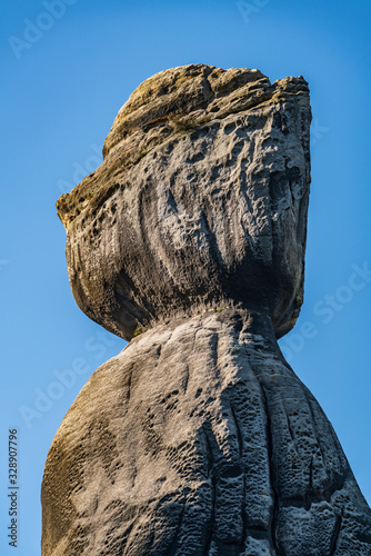 Adrspach Teplice rocks, the sandstone landscape in Bohemia, Czech Republic. Cliffs and mountains in Adršpach-Teplice Rocks. Adersbach-Weckelsdorfer Felsenstadt, Europe hills.