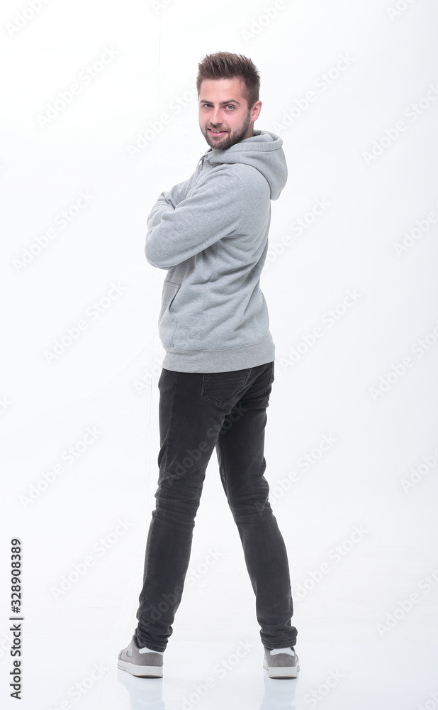 Fototapeta premium stylish young man looking forward. isolated on white
