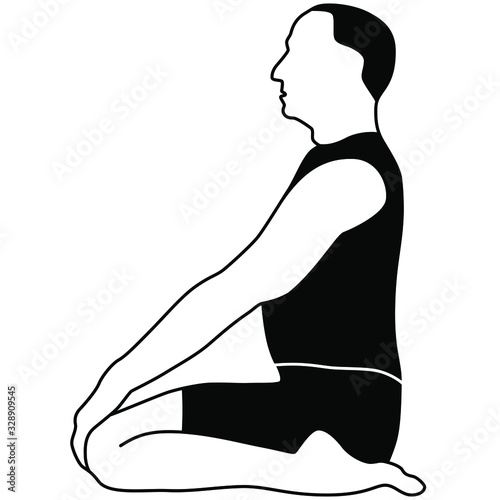 An illustration of the hero yoga pose