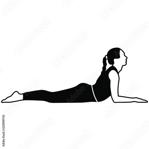 An illustration of the sphinx yoga pose