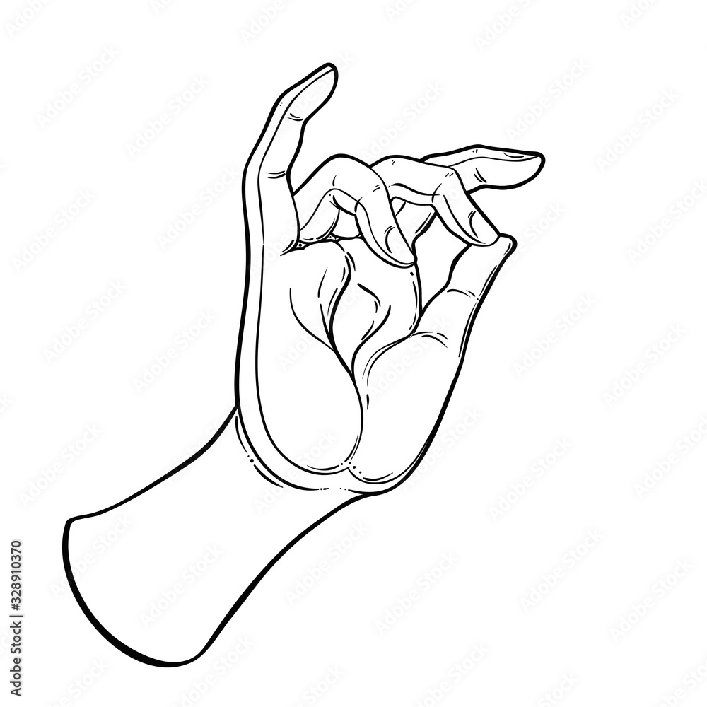 Εκτύπωση καμβά Lord Buddha's hand with eye holding Lotus flower