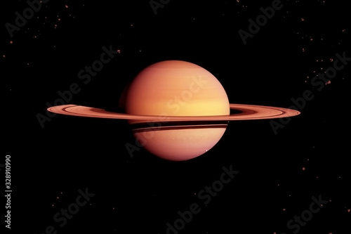 Saturn in unusual colors, on a dark background. Elements of this image were furnished by NASA.