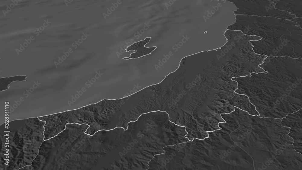 Niigata, prefecture with its capital, zoomed and extruded on the bilevel map of Japan in the conformal Stereographic projection. Animation 3D Niigata, prefecture with its capital, zoomed and extruded on the bilevel map of Japan in the conformal Stereographic projection. Animation 3D