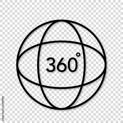 360 degree virtual panorama view icon vector