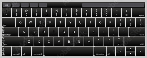 laptop computer keyboard dark black button vector