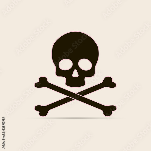 Kull and crossbones icon isolated design on vector illustration.