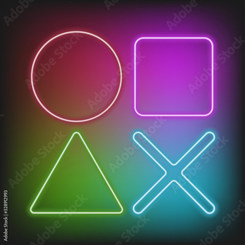 neon video game icon control game vector