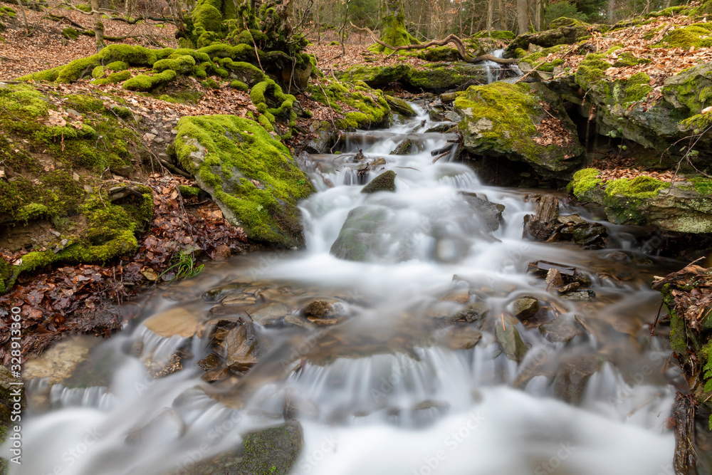 Fototapeta premium Wasserfall am Bach im Wald