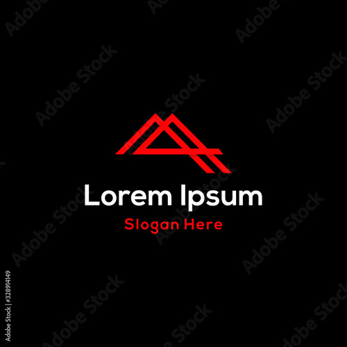Letter AA Line Minimalist Abstract Creative Modern Icon Monogram Logo Design Template Element Vector