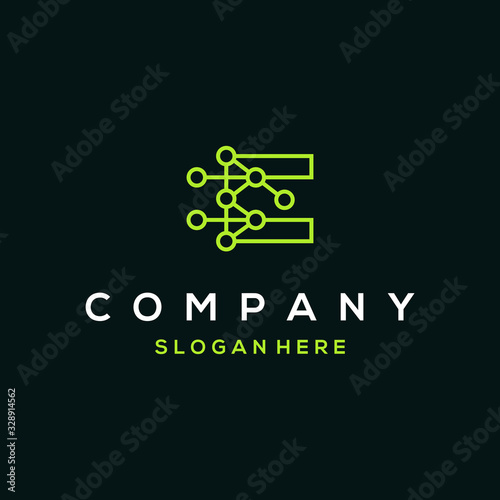 Letter C Line Circuit Modern Abstract Creative Icon Technology Logo Design Template Element Vector