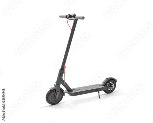 Fototapeta Eco alternative transport concept -Electric scooter on white background, includi