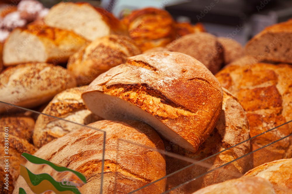 Half the bread is for sale. Bakery shop Half the bread is for sale. Bakery shop