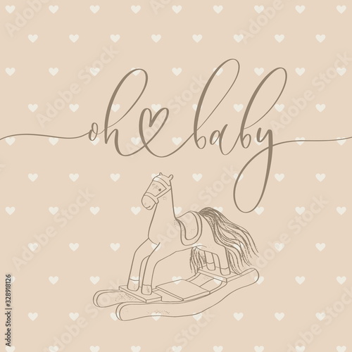 Oh baby cover with calligraphy for a children's photo album.