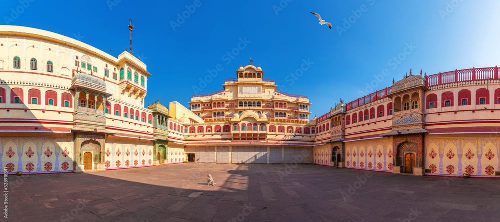 Jaipur city palace in India, inner view