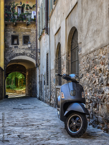 Bergamo Italy - July 15  2016  Street in Bergamo  Upper City  famous tourist destination in Lombardy  Italy.