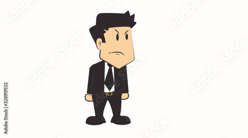 Vector Isolated Illustration of an Angry Man in a Suit