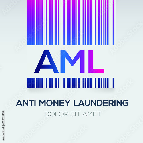 Creative logo , AML mean (anti money laundering) .