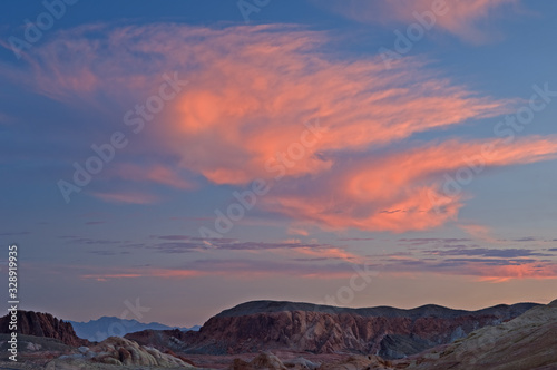 Landscape at twilight, Valley of Fire State Park, Nevada, USA