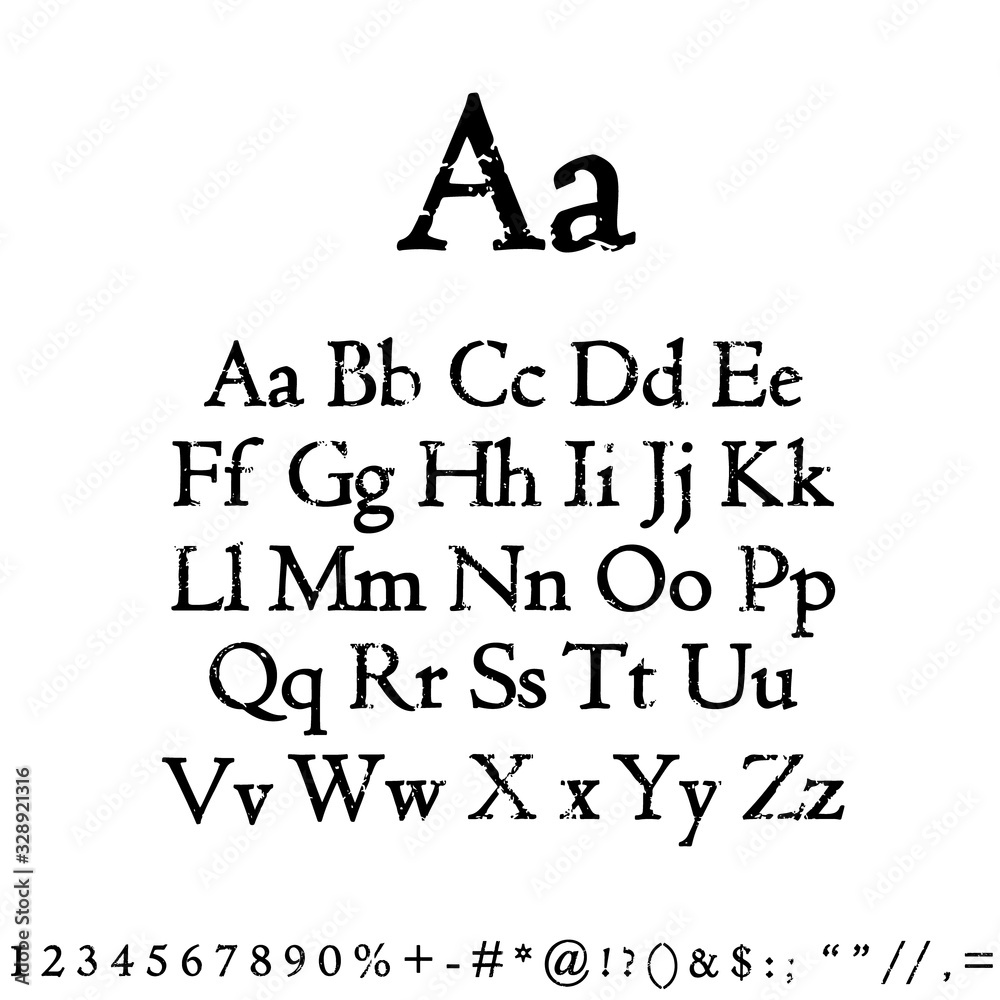 Dirty textured of typography grungy stamped alphabet font vector collection Dirty textured of typography grungy stamped alphabet font vector collection