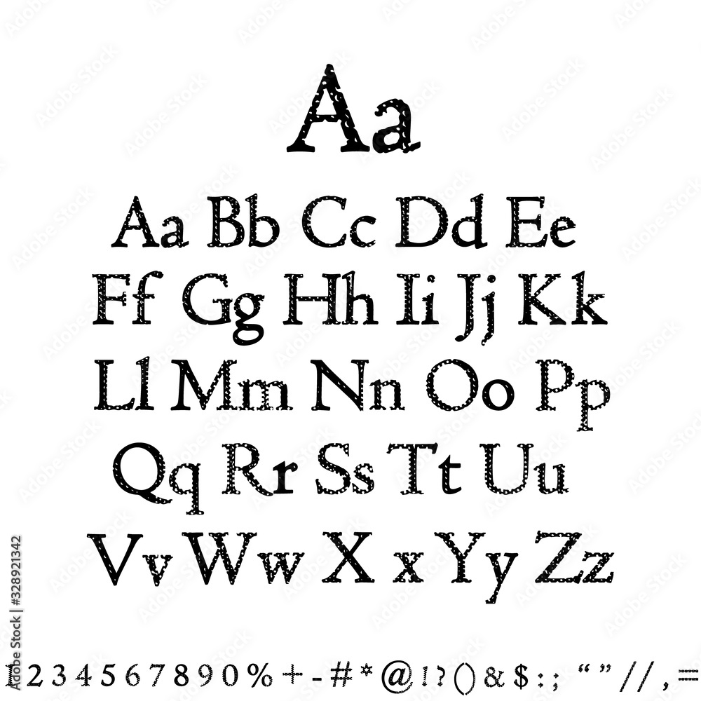 Dirty textured of typography grungy stamped alphabet font vector collection