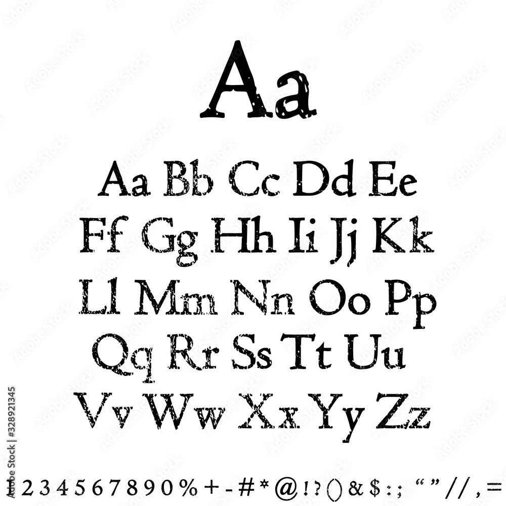 Dirty textured of typography grungy stamped alphabet font vector collection Dirty textured of typography grungy stamped alphabet font vector collection