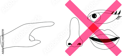 COVID-19 preventions infographic,Avoid touching eyes, nose or mouth.