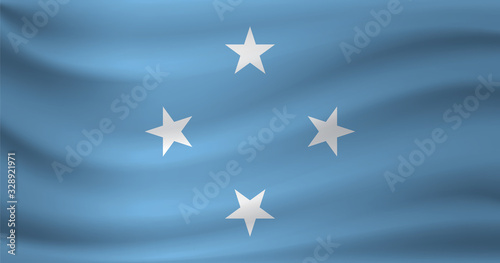 Waving flag of Federated States Micronesia. Vector illustration