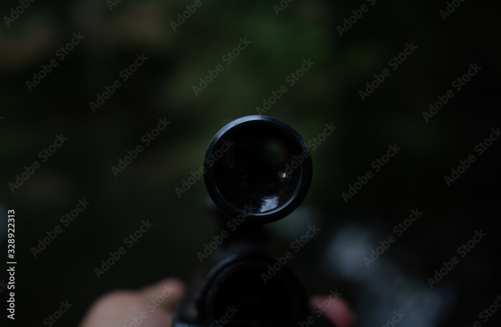 gun on black background