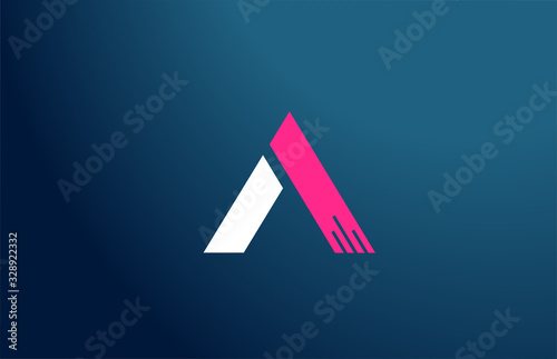 Free Download blue white pink alphabet A logo letter design icon for company and business - GFXLoad