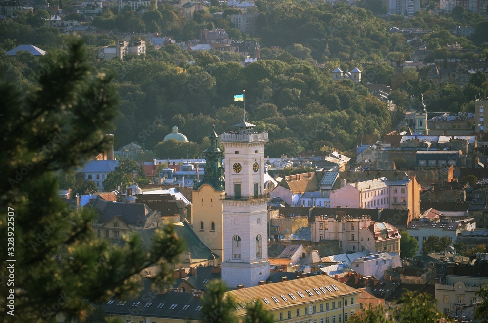 Panoramic view of the city Lviv, Ukraine