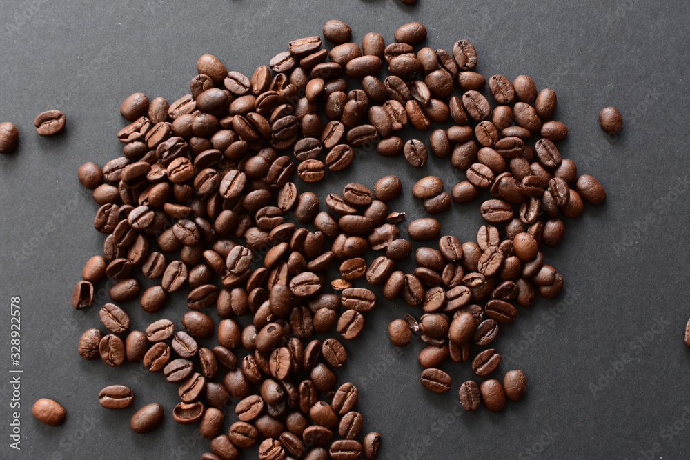 Colombian coffee beans, displayed in containers