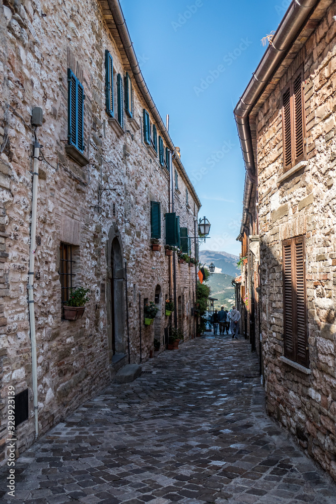 Historical center of Frontone with beautiful ancient houses