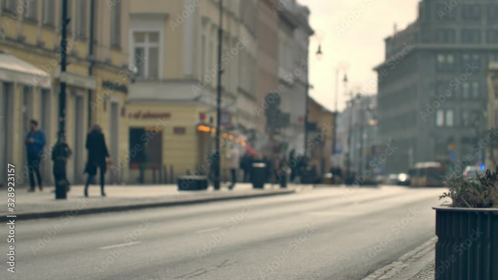 Unrecognizable people in the european city. Unrecognizable people in the european city.